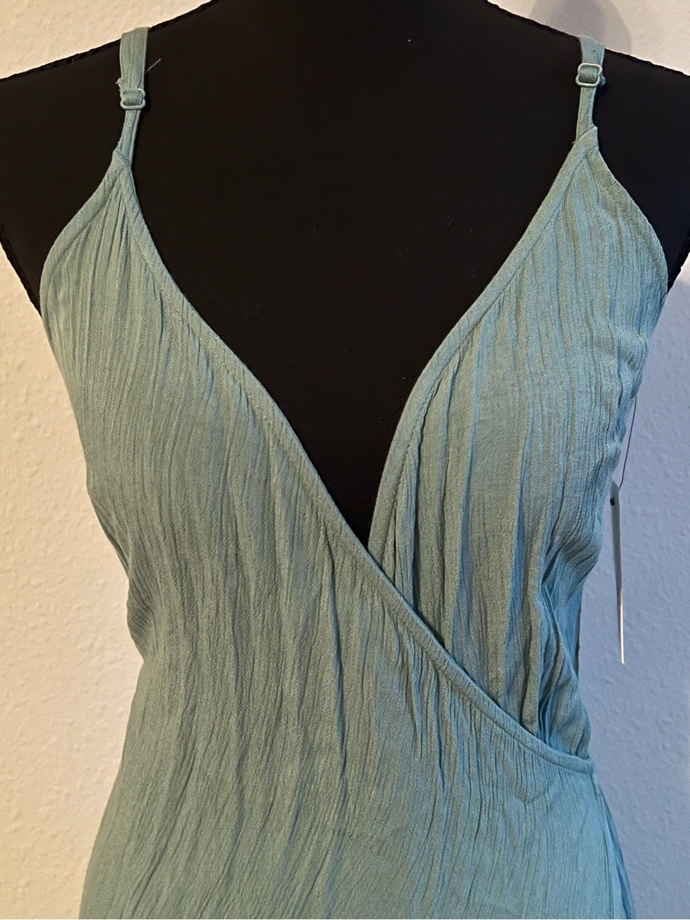 Billabong Olive Green Women's Medium Maxi Wrap Dress Wedding Party Date Night - Picture 4 of 7